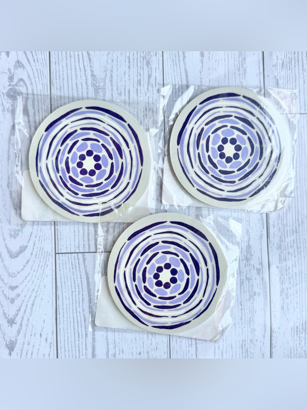 Thirty-One Purple Geo Pop Circle Manicure Nail File Bundle - Set of 3 NEW